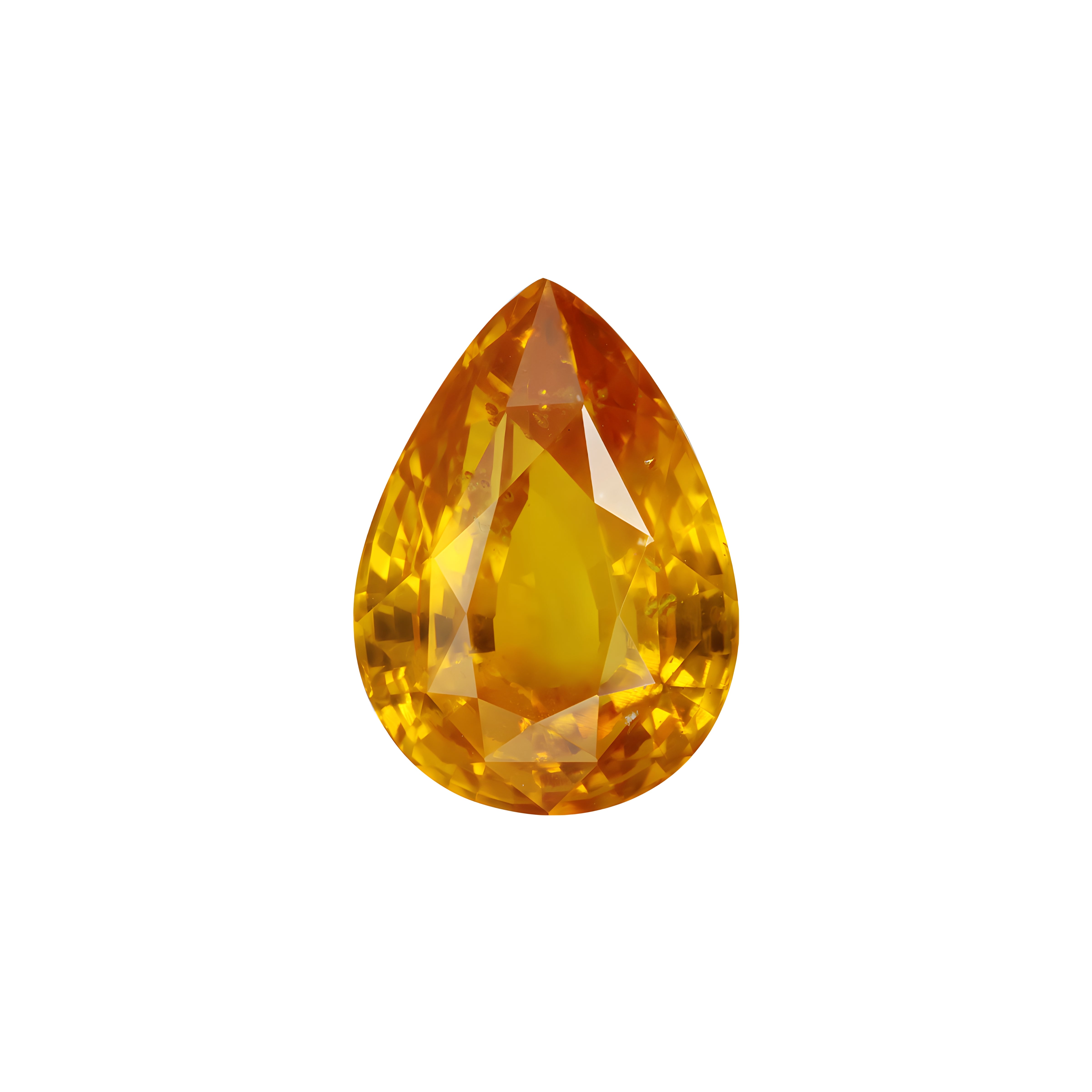 Heated Ceylon Orangy Yellow Sapphire 10.568 ct — Pear