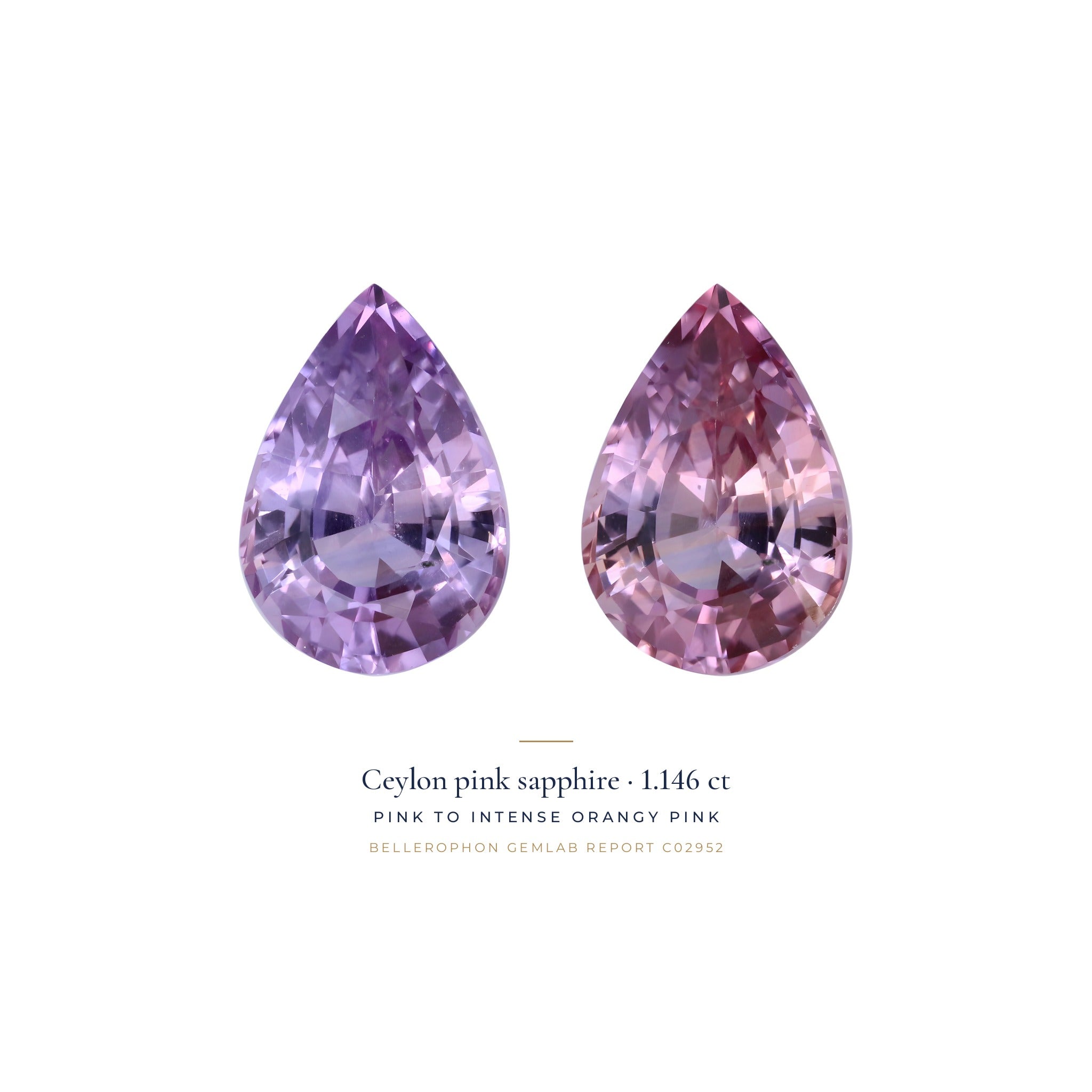 Chameleon Pink Sapphire 1.146 ct — Pear